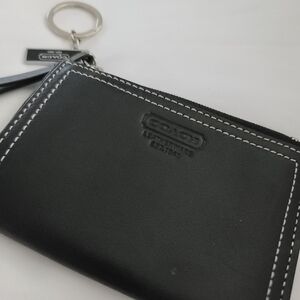 Coach Key Pouch, 4" x 3", Black
